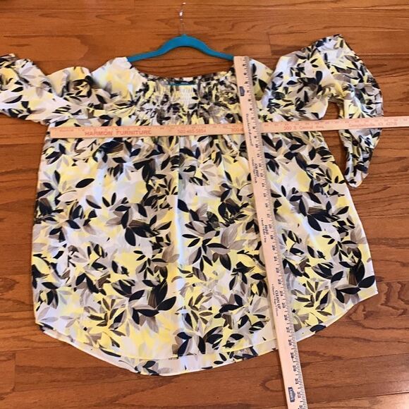 Alfani size 14 flowy top floral print with unique ruffle sleeves - Picture 6 of 7